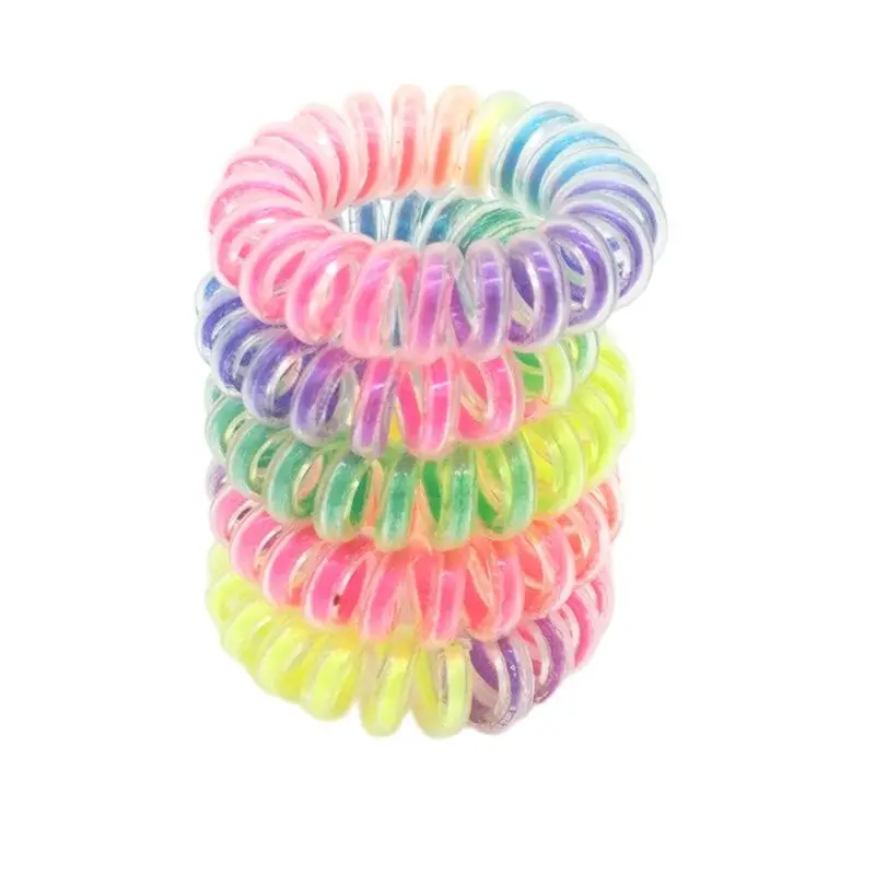 

Lot 10 Pcs 3.5cm Colorful Hair Scrunchy Korean Telephone Wire High Elastic Rope Band Accessory