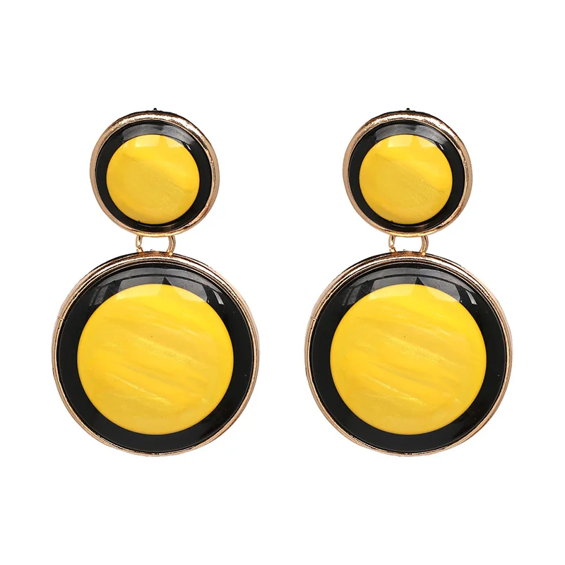 Женские массивные серьги в стиле панк пластиковые круглые акриловые