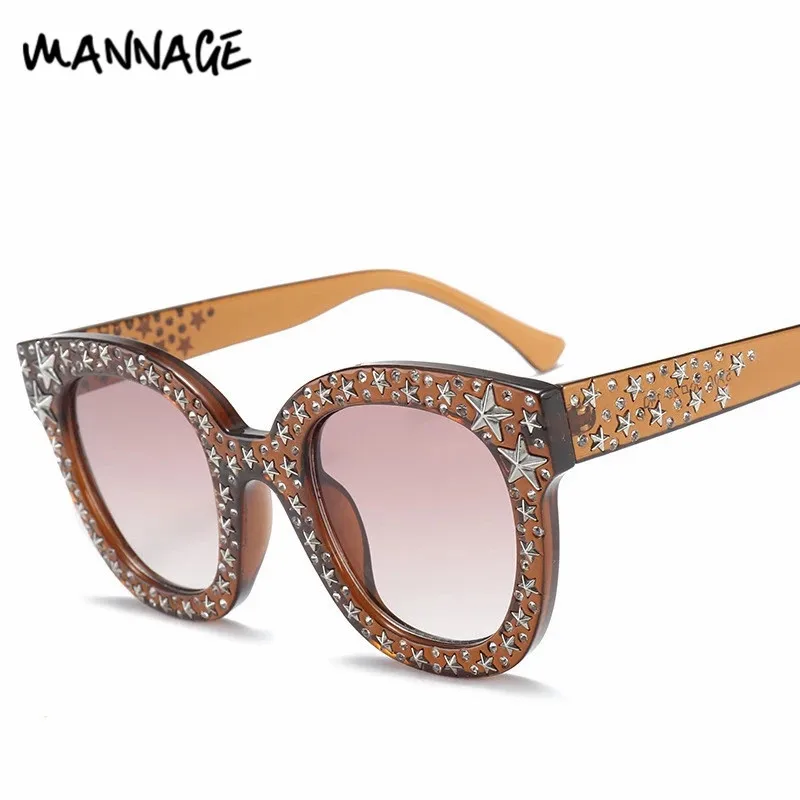 Стразы украшенные Квадратные Солнцезащитные очки женские роскошные