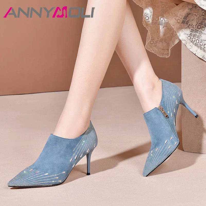 Туфли-лодочки женские на высоком каблуке из натуральной кожи молнии | Обувь