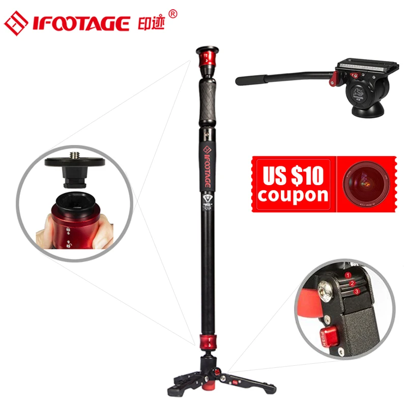 

IFOOTAGE COBRA 2 Strike A150s Professional Top Quality Aluminum Alloy DSLR Camera Video Monopod Lightweight Durable Tripod
