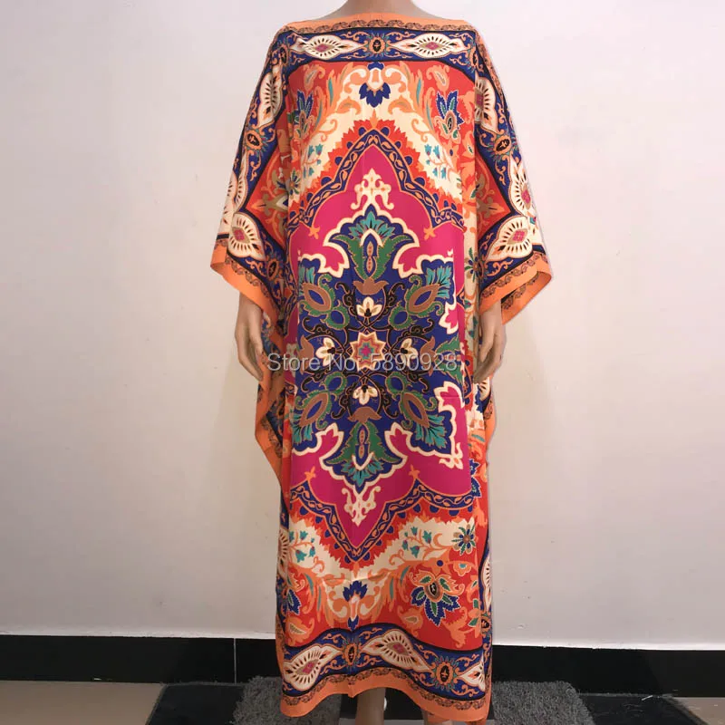 

2020 пол Длина твил платье Женская обувь в богемном стиле с принтом над Размеры свободные круглый вырез горловины элегантный Новинка весны прилив сексуальное длинное пляжное платье