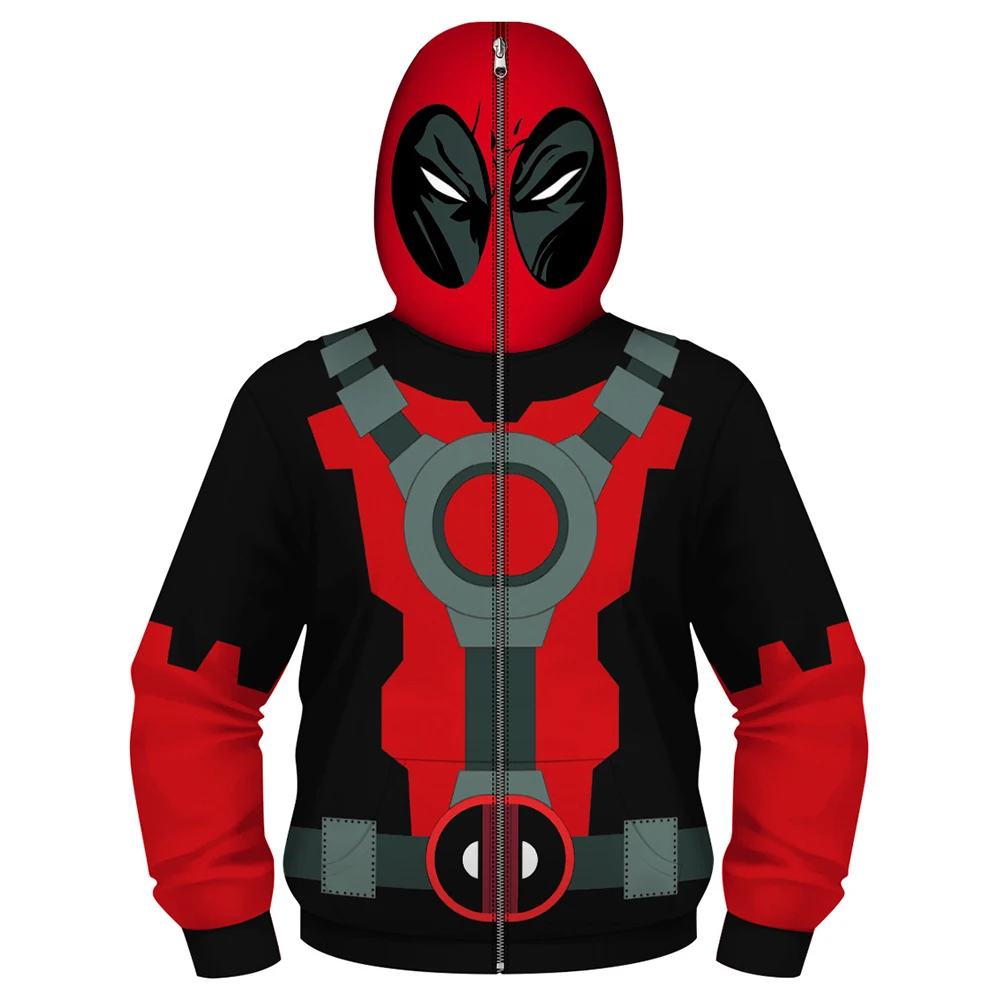 Детская толстовка с капюшоном на молнии длинным рукавом свитшот супергероем