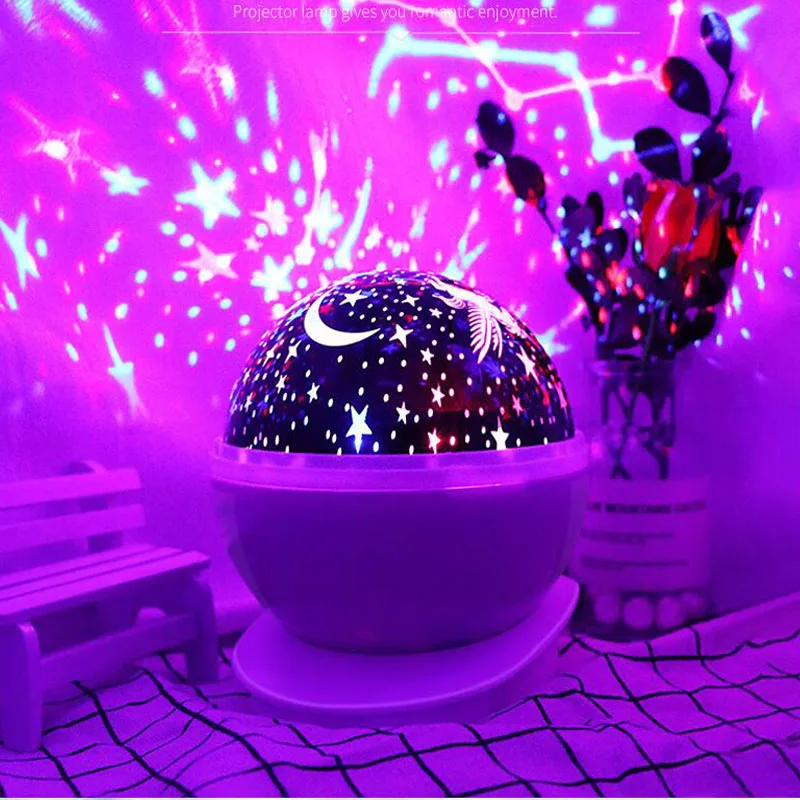 

LED Rotating Starry Night Light Desk Lamp Projector USB Dual Powered Projection Lamp Night Illuminator LED Beam Projection Lamp