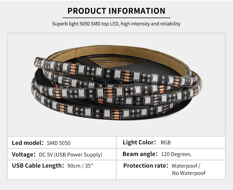 5 V SMD 5050 Светодиодная лента USB лампа лента RGB подсветка ТВ USB Светодиодная лента лампа Водонепроницаемая 5 V 60Led/m 1m RGB с 3 17 пультом дистанционного управления