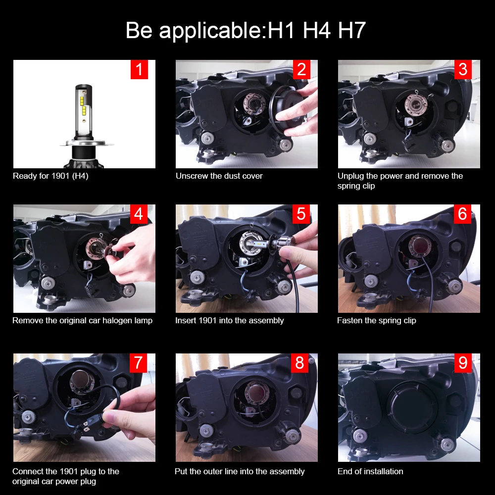 LOAUT H4 Фары для автомобиля светодиодный H7 H11 H1 9005 9006 фары Противотуманные лампы