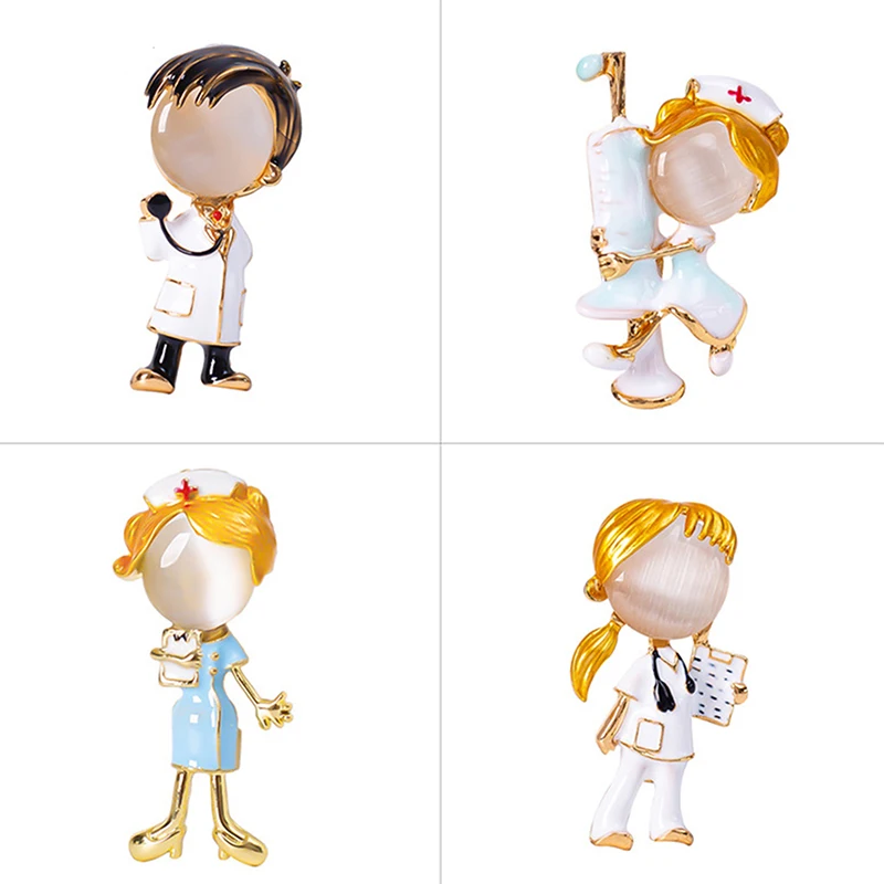 Броши с опалом и эмалью для мальчиков девочек медицинская брошь булавка