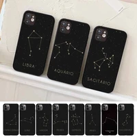 12 constellations zodiac signs phone case for iphone 13 8 7 6s plus x 5s se 2020 xr 11 12 mini pro xs max