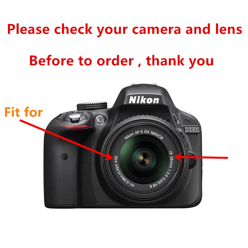 52mm DSLR Camera Tulip Flower Lens Hood for Nikon D3000 D3100 D3200 D3300 D5000 D5100 D5200 D5300 D5500 with 18-55mm lenses | Электроника
