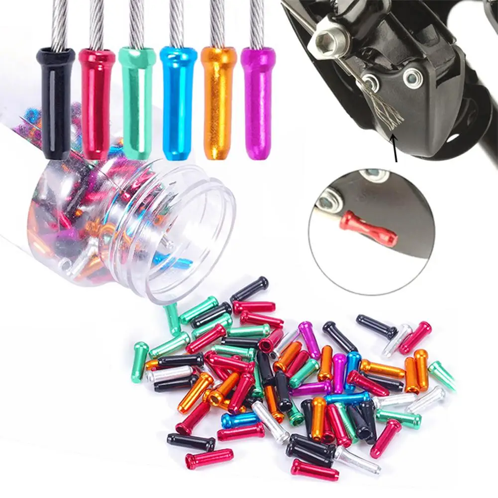 

50pcs MTB Bike Bicycle Brake Shifter Inner Cable Tips Crimps Aluminum Cycle Cycling Part Shift Cables End Caps Bike Accessories