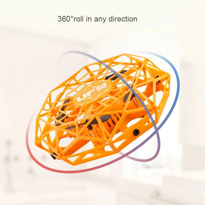 Мини летающий вертолет НЛО Радиоуправляемый Дрон 360 ° вращающийся умный мини для