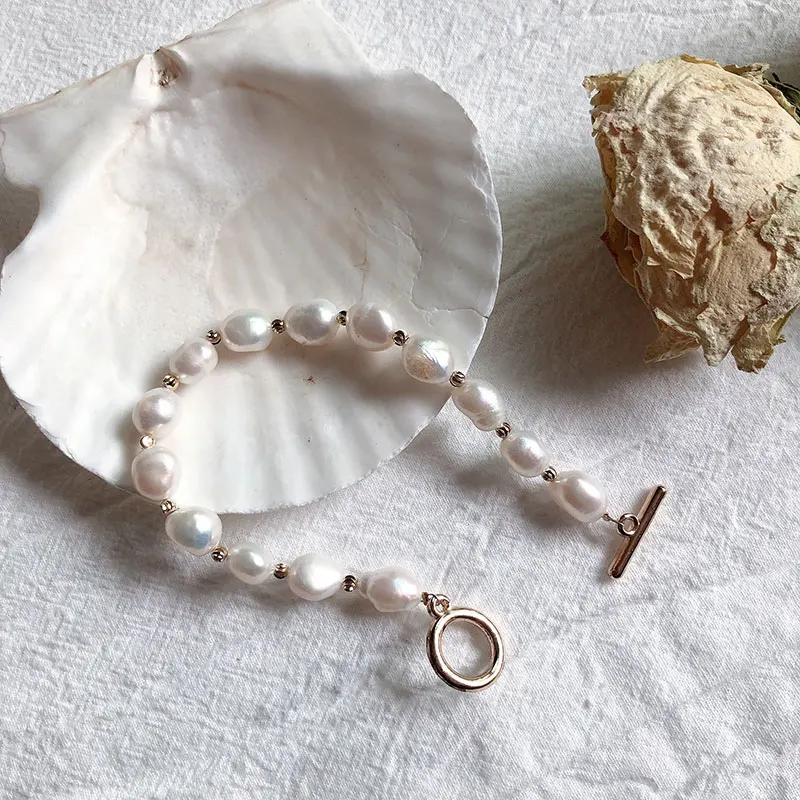 

KMVEXO Baroque Irregular Simulated Pearls Gold Color Bracelets for Women Girls Summer Party Wedding Jewelry Bangles Gifts 2019