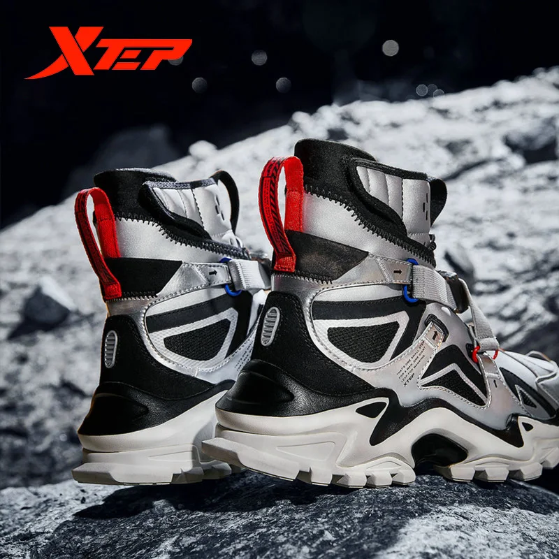 Xtep Moon Landing-Stroll/мужская повседневная обувь; высокие носки; слипоны; обувь, увеличивающая рост; обувь для мужчин; 981319393113