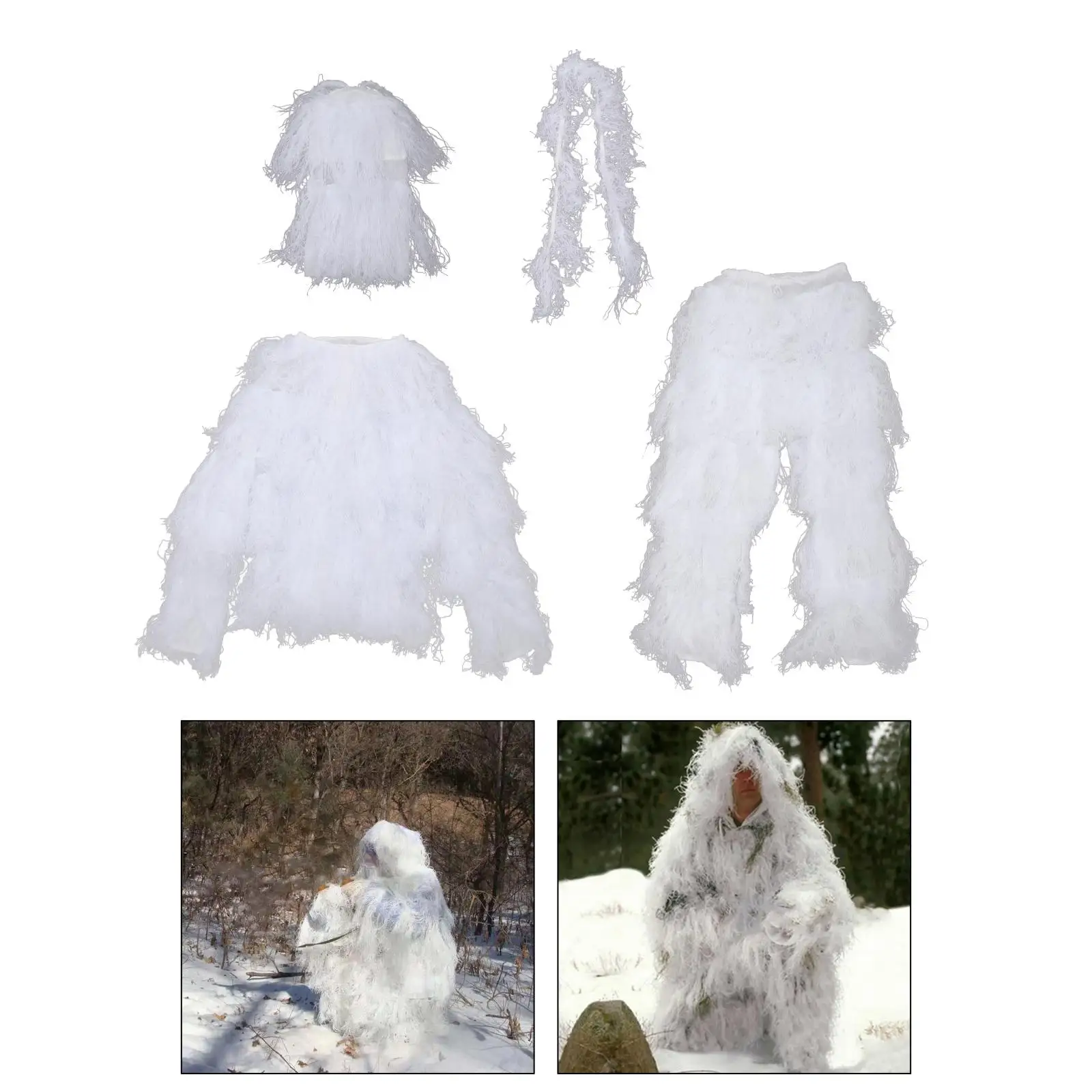 

Hunting Ghillie Suit 3D Camo Sniper Woodland Desert Snow Clothes Clothing