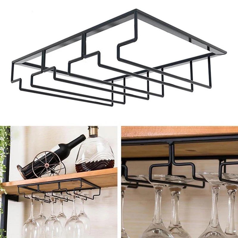 Wine glass storage rack upside down kitchen cup holder home bar wine cabinet hanging | Дом и сад