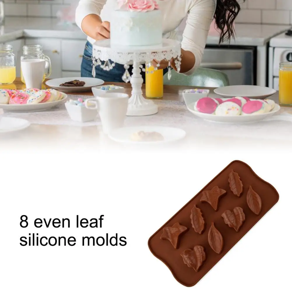 

Silicone Chocolate Cake Candy Molds 8-Cavity Maple Leaf DIY Baking Tray DIY Fondant Mould Cake Decoration Tools Kitchen Gadget