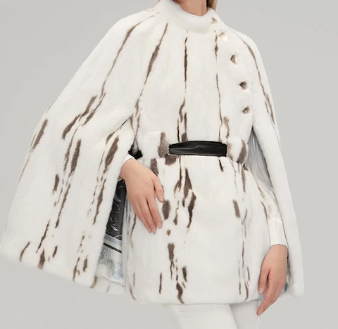 Arlenesain custom 2019 Новая модная норка меховой плащ пальто полосатый узор для женщин
