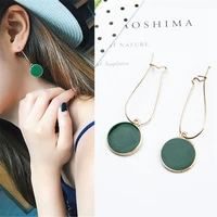 2019 new bohemia hot simple green circle small fresh girl earrings female character good quality pendant earrings beautiful gift
