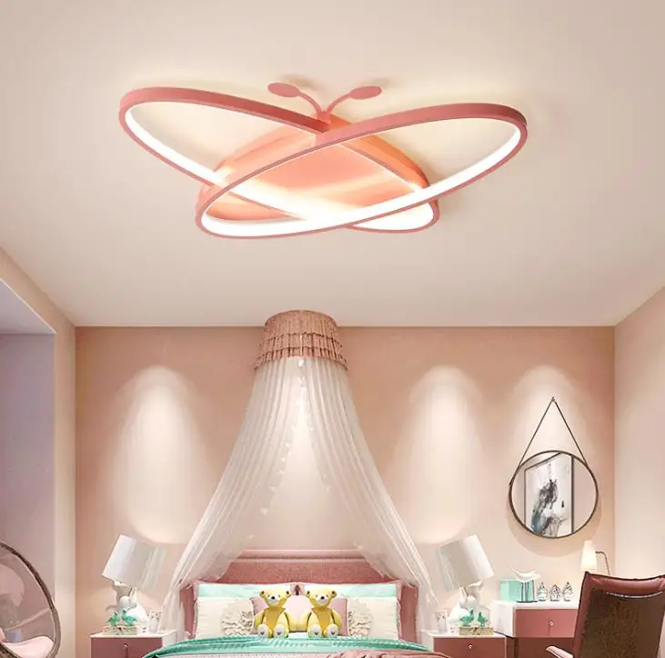 Современная люстра с мультяшным рисунком потолочный светильник розового и