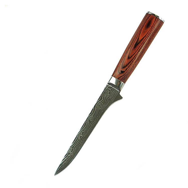 Цветная деревянная ручка дамасский узор нож шеф-повара 6 дюймов для скрепления