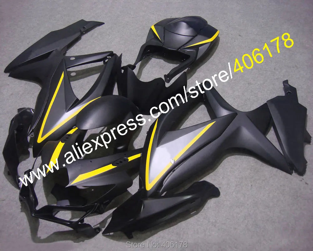 Для Suzuki GSX R600 R750 08 09 10 GSXR 600 750 2008 2009 2010 K8 черный Обтекатели мотоцикла (литья под