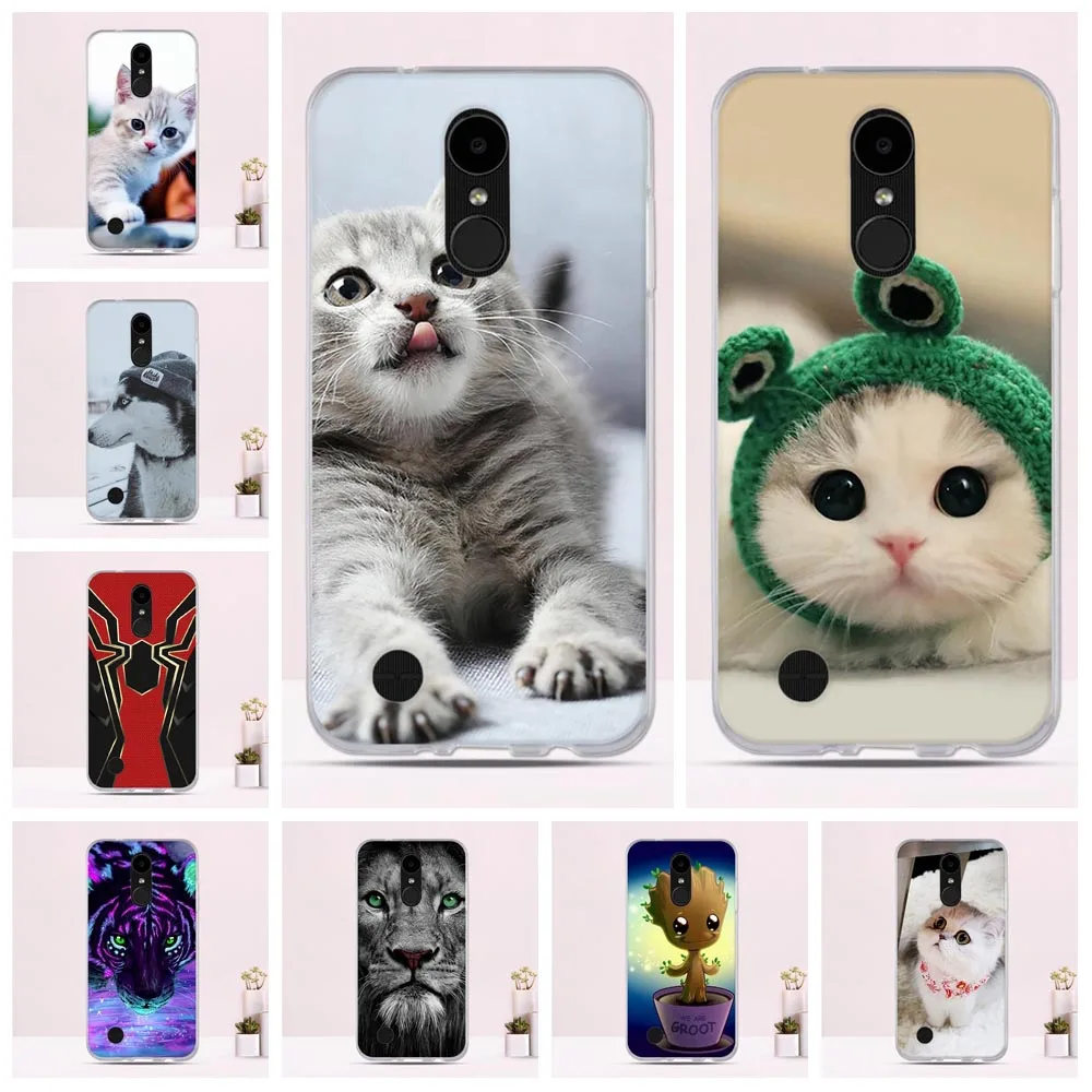 For LG K4 2017 Case Silicon Soft TPU Cute Cats Cover for M160 Phoenix 3 Fortune LV1 LV3 Bag K8 | Мобильные телефоны и