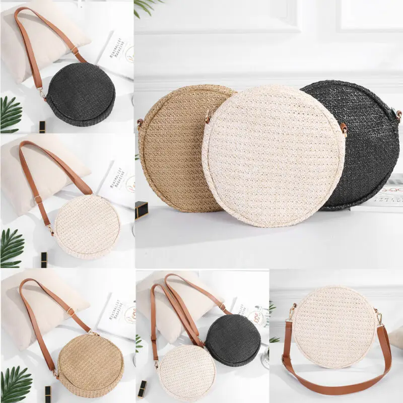 

Round Bohemian Women's Straw Bag Fashion New Hand-woven Rattan Beach Bag handbag