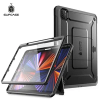 supcase for ipad pro 12 9 case 2021 ub pro support apple pencil charging with built in screen protector full body rugged cover