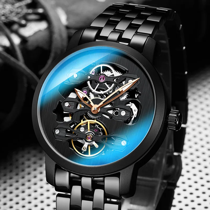 AILANG Tourbillon часы мужские часы Топ бренд класса люкс из нержавеющей стали спортивные часы водонепроницаемые автоматические механические часы для мужчин