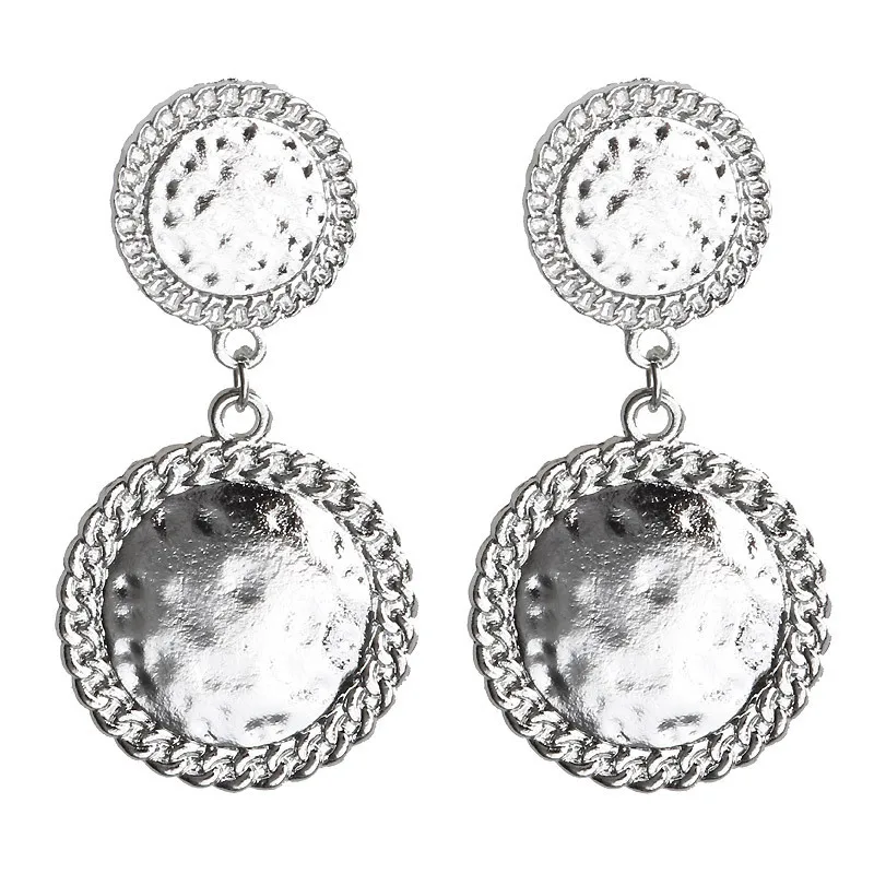 Европейские преувеличенные металлические Висячие серьги для женщин