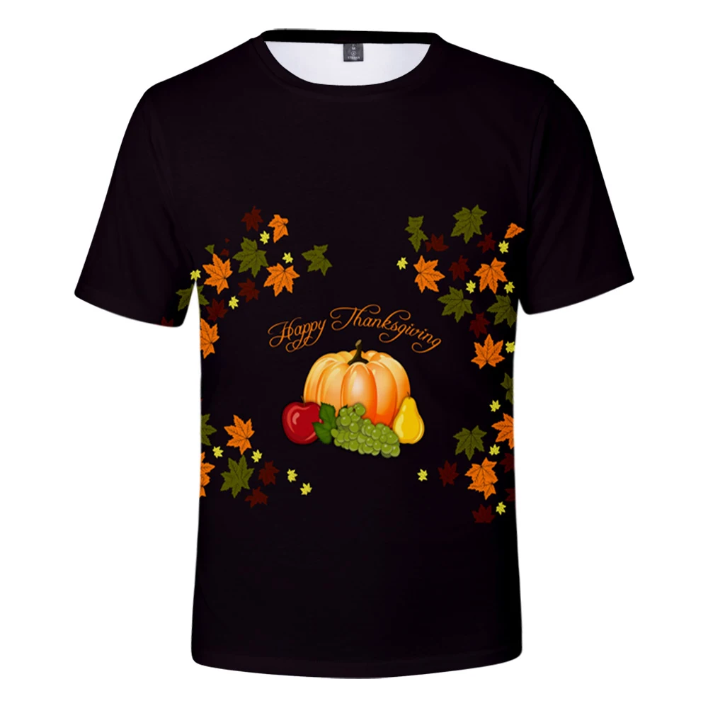 

Thanksgiving day T Shirt new 3D Print Round Shirt Hip Hop Stranger Things Summer T Shirt Short Sleeve clothes plus size 4xl