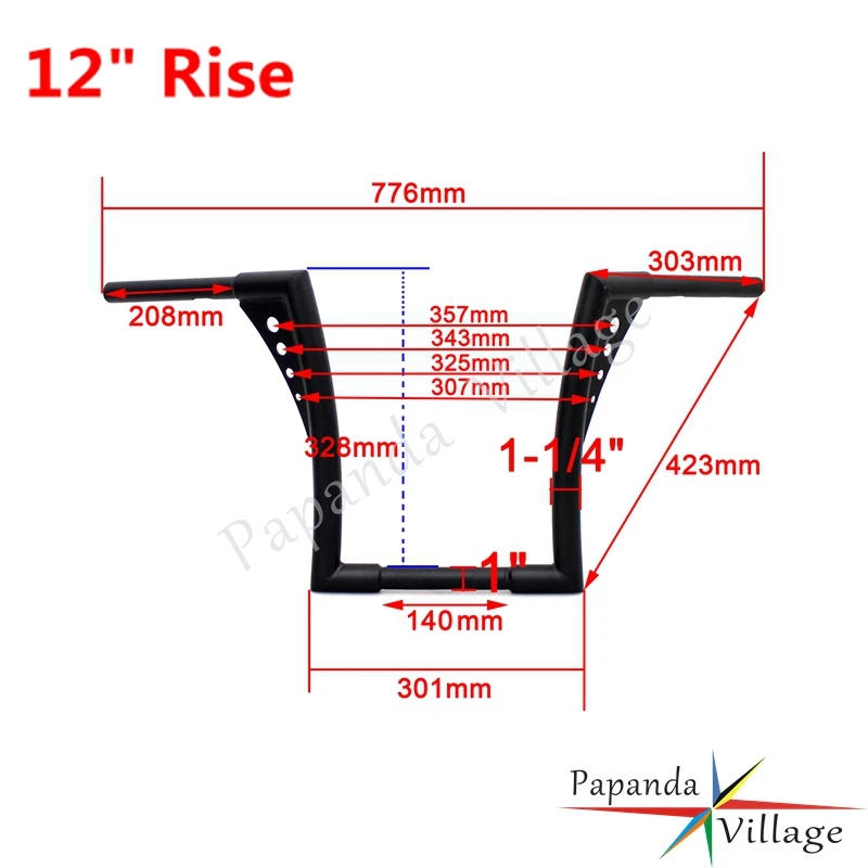 1" 16" Rise 1-1/" мотоцикл Кафе Racer APE вешалка руль жир бар для Harley FLST FXST Sportster XL Softail Dyna Touring
