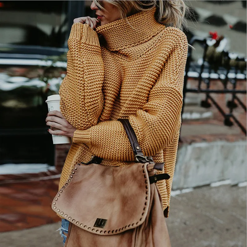 2019 fashion women 's winter Sweater new relaxed warm clothes slim high collar pullover sweater | Женская одежда