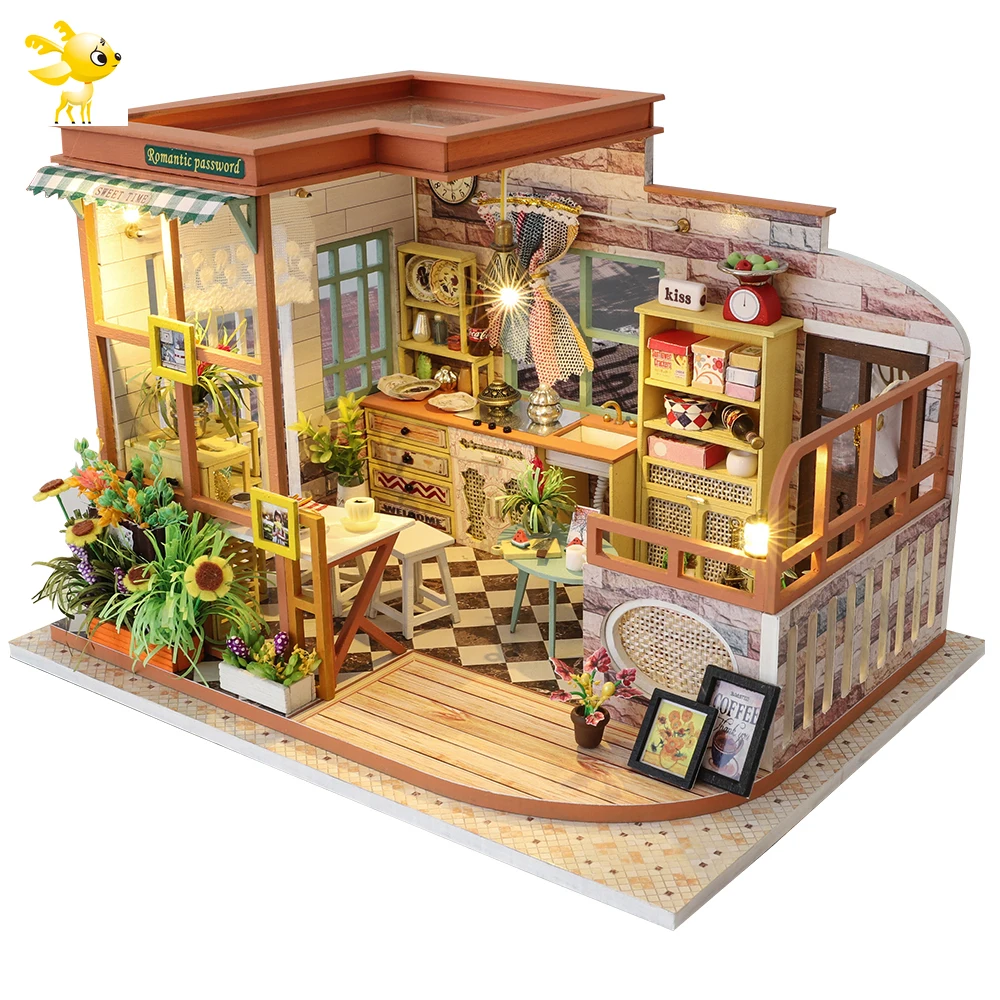 

DIY Kit Casa Doll House Furniture Miniature Dollhouse DIY Miniature House Room Box Theatre Toys For Children Casa Dollhouse A04B