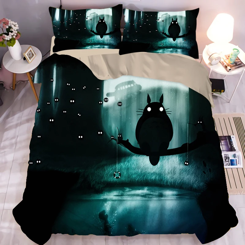 

3D Cartoon Unicorn Kids Bedding Sets Totoro Duvet Cover Character Quilt Cover Queen King Size Comforter Cover Home Textiles