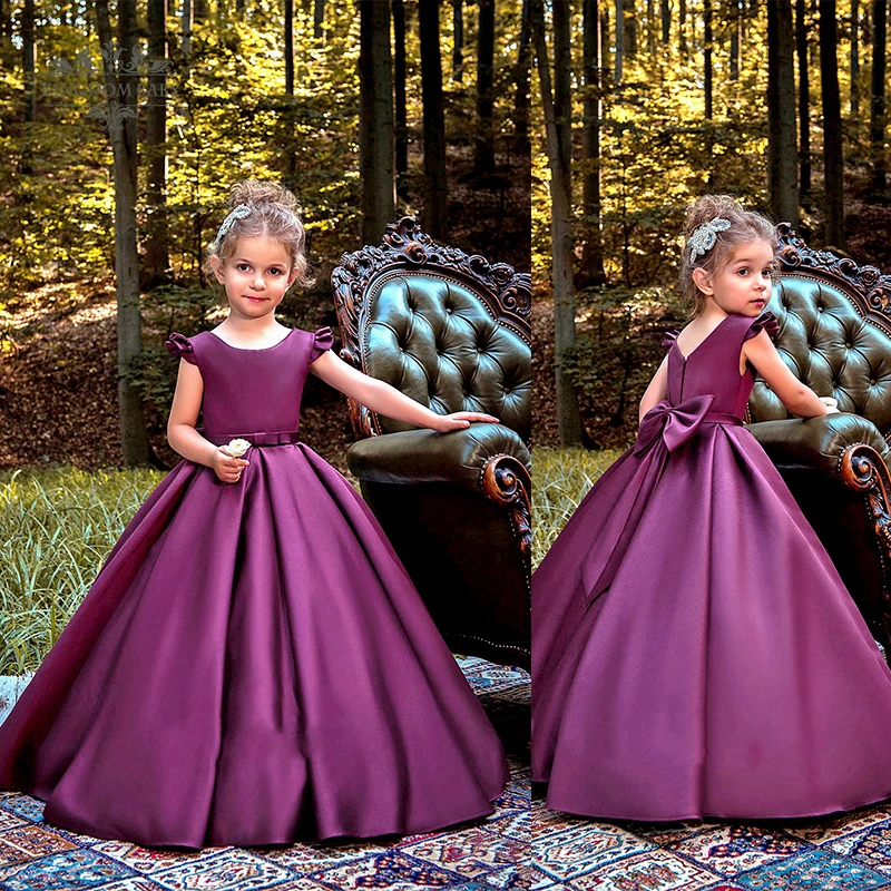 ball gown cupcake toddler little girls pageant dresses flower Princess Pink Crew Neck A Line Tulle Flower Girl Dresses | Детская одежда