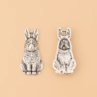 50pcslot tibetan silver rabbit hare charms pendants for diy necklace bracelet jewelry making accessories