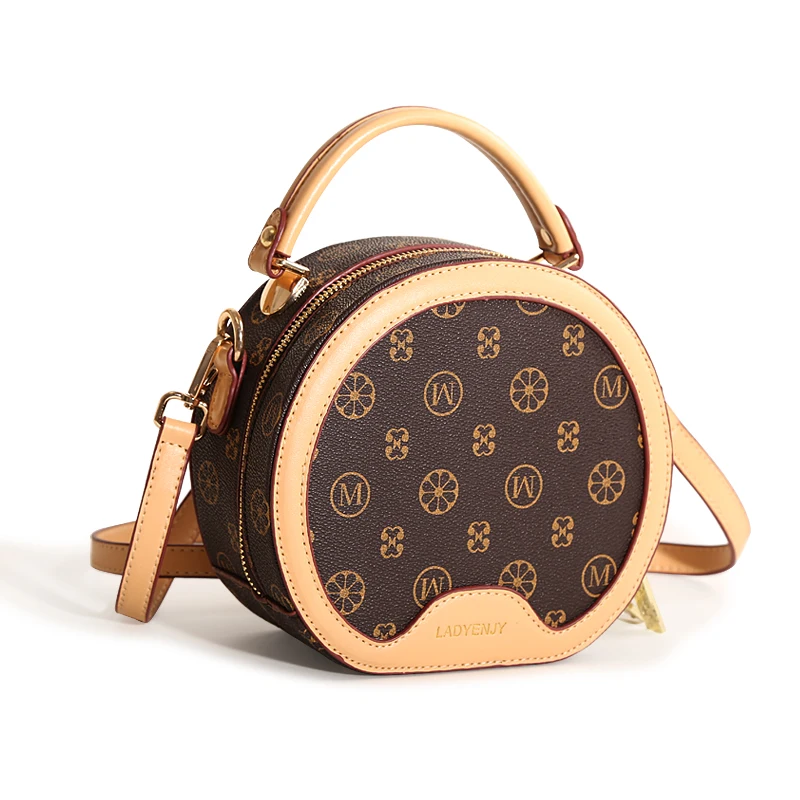 

Genuine Leather Women Mini Circular Bag 2021 New Fashion High Quality Bags Ladies Designer Purse and Handbags Torebki Damskie Gg