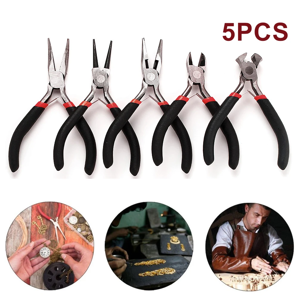 

Mini Pliers Diagonal Pliers Round Bent Needle Nose Cutter Handcraft Beading Insulated Plier for DIY Small Jewelry Pliers Tools