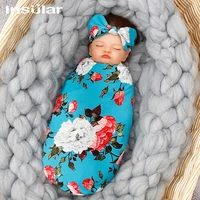 3pcslot newborn swaddle wrap hat headband soft baby receiving blanket bedding flower cute infant sleeping bag for 0 6 month