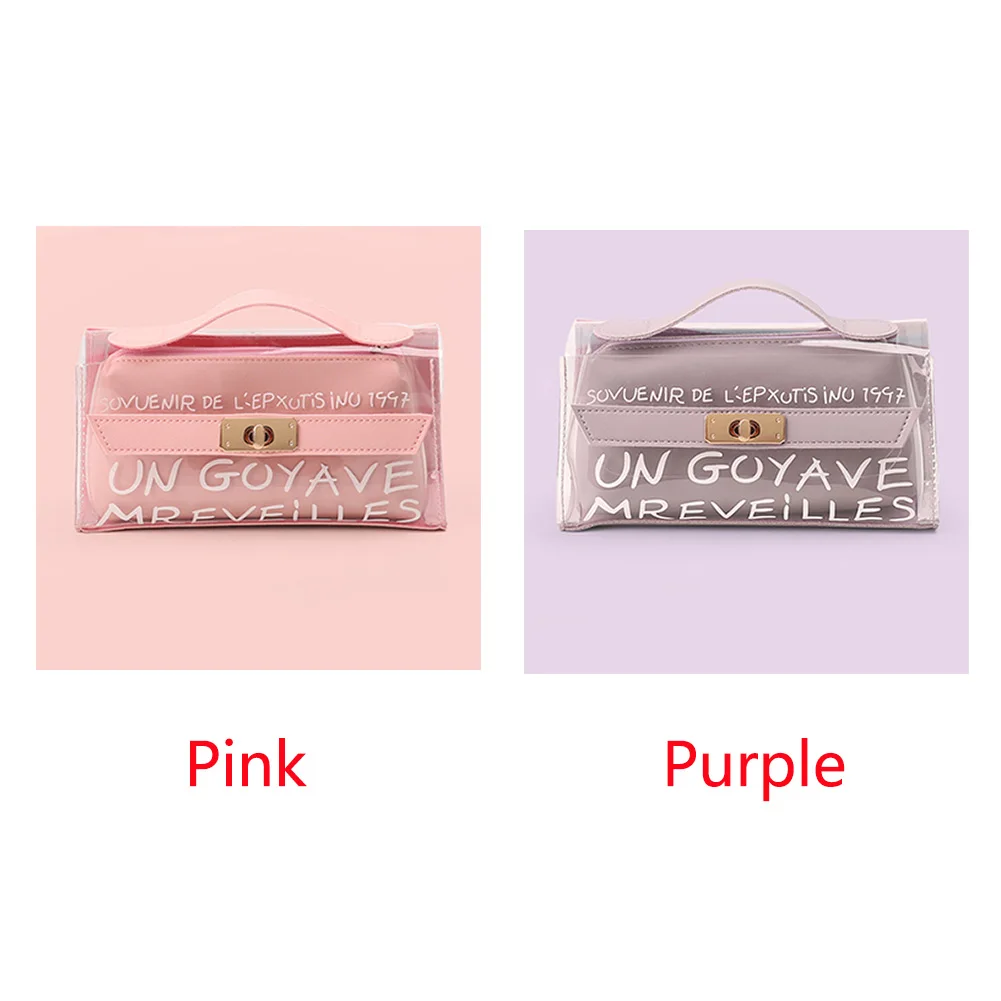 Офисная Милая прочная сумка PU кожаный пенал прозрачный Органайзер подарок