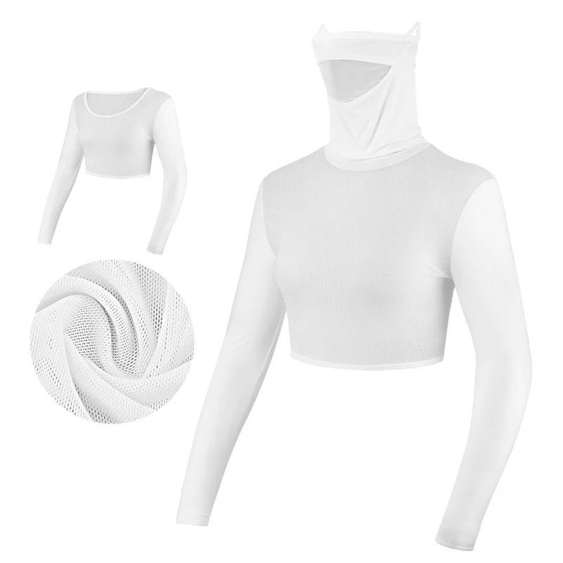 Гольф солнцезащитный джемпер для женщин стрейч ледяной шелк дышащее нижнее