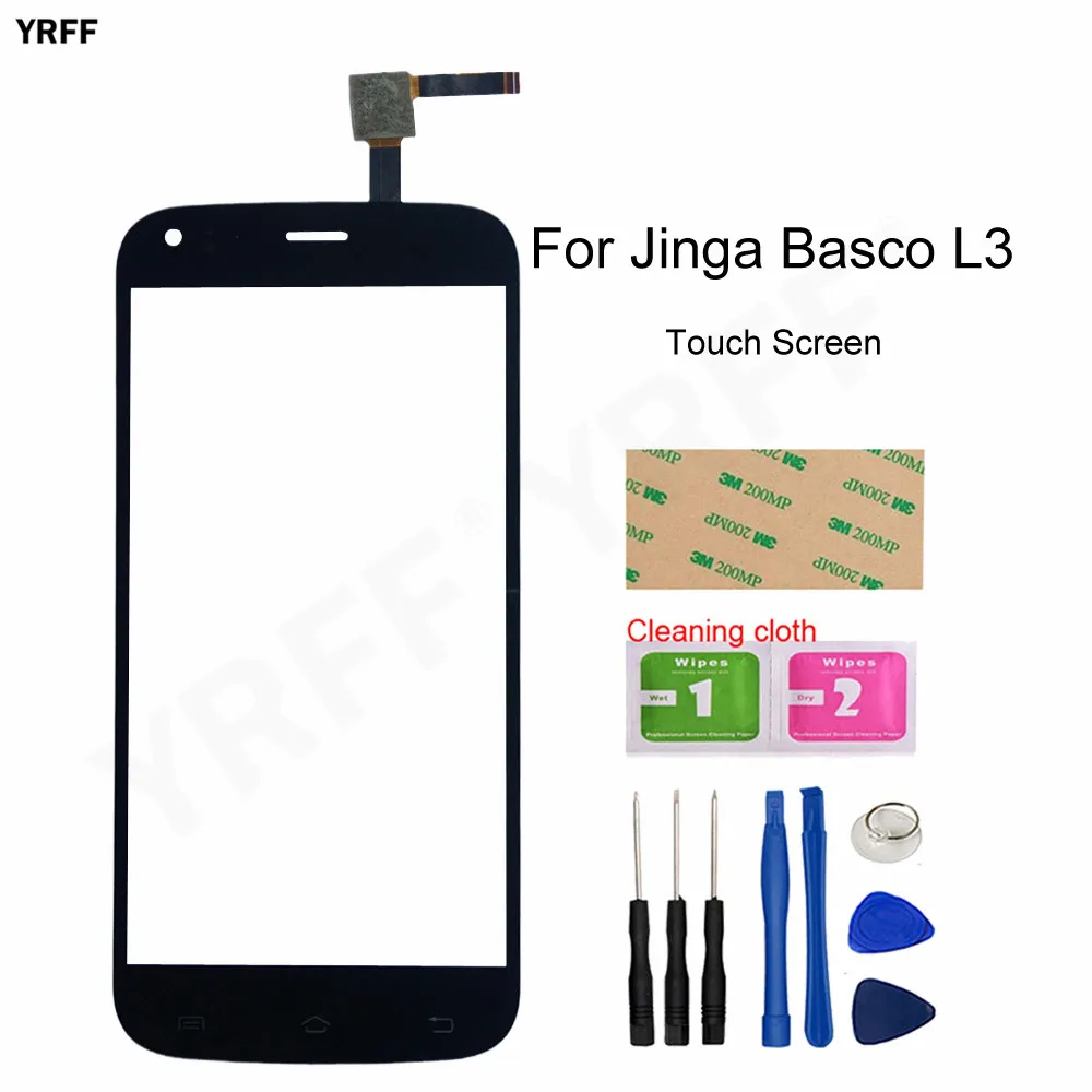 Телефон спереди Стекло Панель Экран для телефона Jinga Basco L3 кодирующий