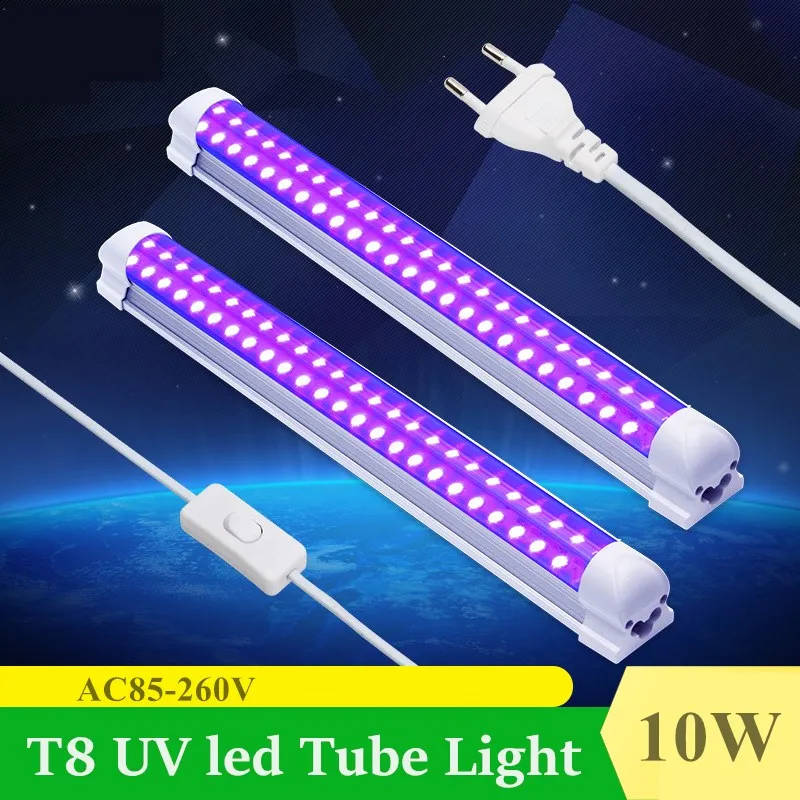 

10W Disco light UV LED Blacklight Integrated Tube UV Curing Lamp LED Violet Light T8 Tube for Blacklight Party Body Paint