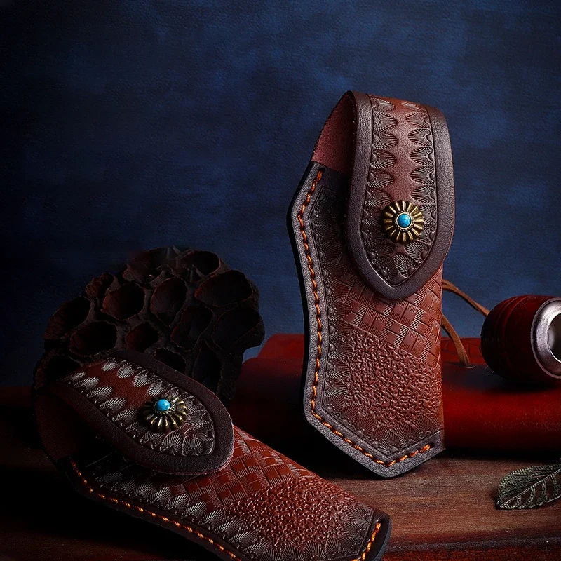 Складные ножны из воловьей кожи верхнего слоя для ножа футляр улицы прямой