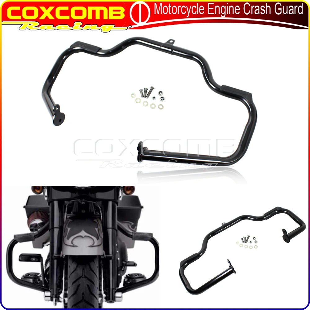 For Harley Touring CVO Road King Street Electra Glide FLHR FLHTC 2009-2017 Motorcycle Mustache Highway Engine Guard Crash Bar