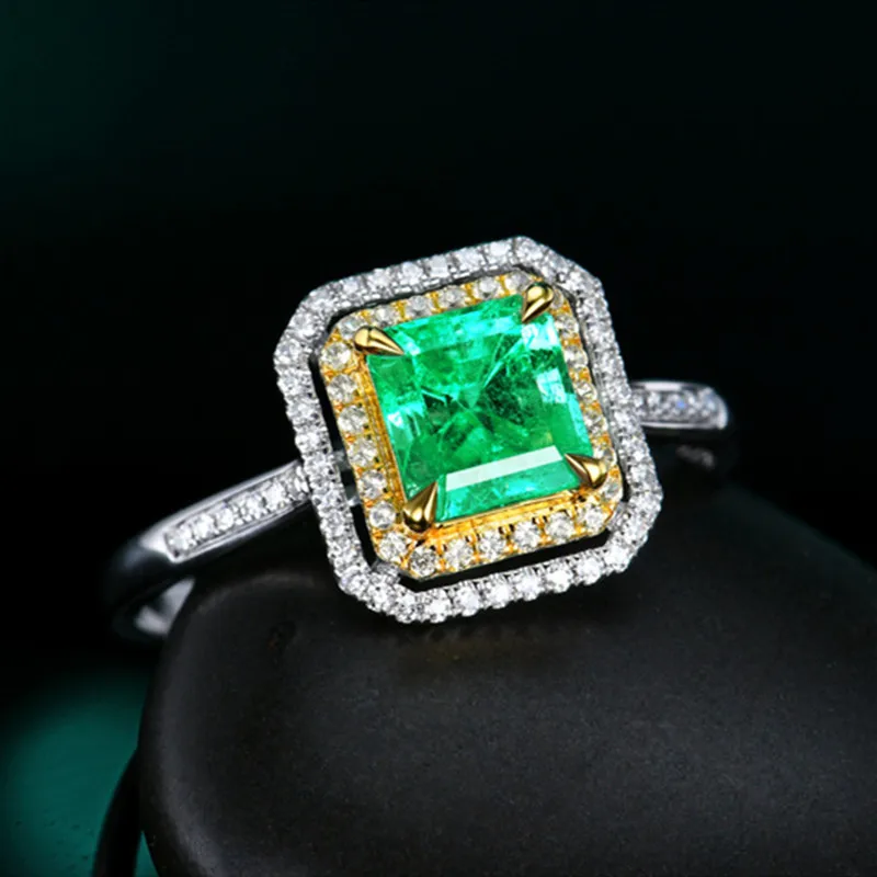 

Vintage Green Gemstone Rings for Women Accessories Engagement Ring Ladies Fashion Boho Wedding S925 Rings Female Femme Ring New
