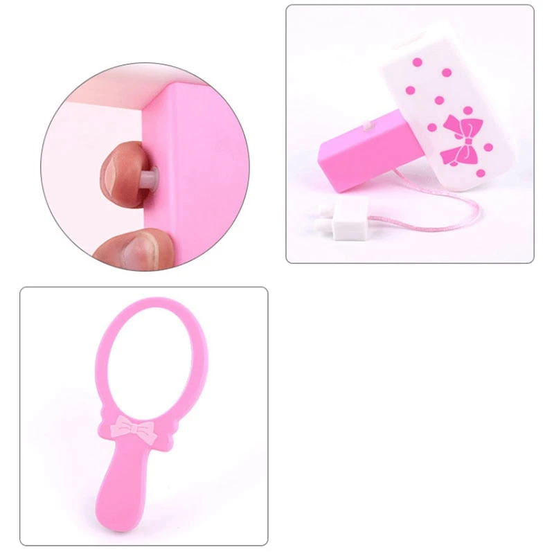 

Children Wooden Beauty Makeup Toys Simulation Play House Toys Dresser Girl Princess Cosmetics Bag Set Girls Toy Gift