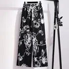 Женские брюки с широкими штанинами, распродажа, Универсальные женские брюки с высокой талией и принтом в стиле Харадзюку, весна-осень