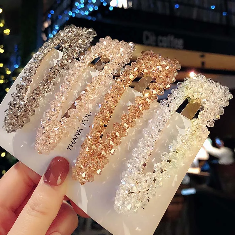 Модный Блестящий Кристалл Стразы бусины заколки для волос геометрические прямоугольные капли воды заколки-пряжки для волос Свадебные аксессуары для волос